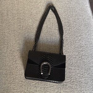 Black leather bag